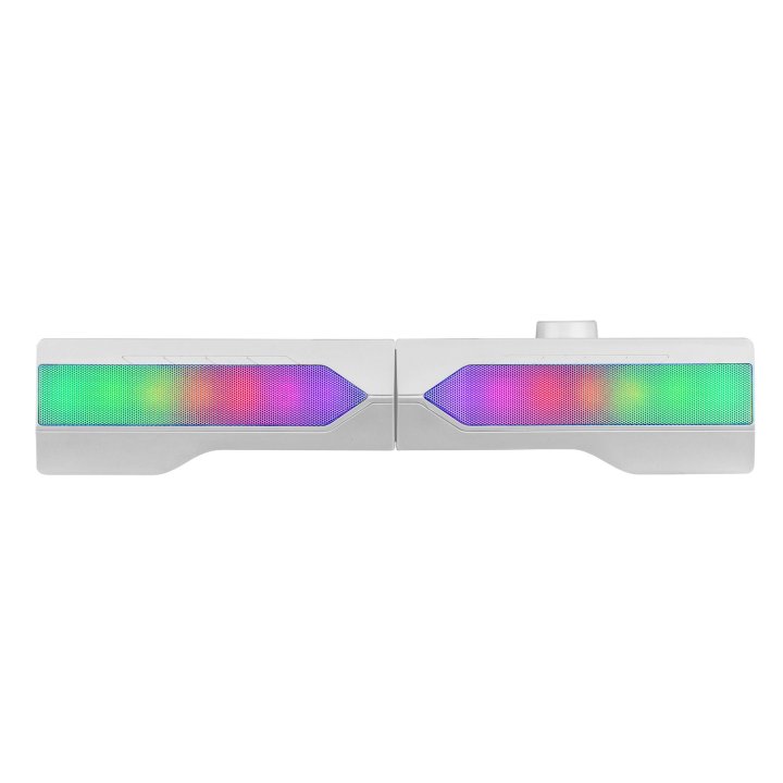 Altavoces 2.0 Bluetooth Mars Gaming Msduo White 2 En 1 Convertible En Sobremesa 2.0 O Soundbar Bt 5.0 Iluminacion Rgb