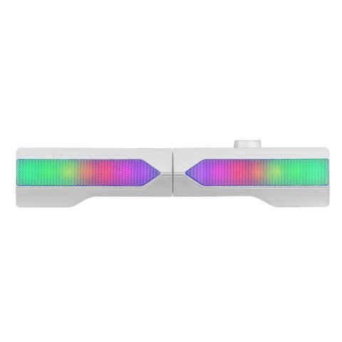 Altavoces 2.0 Bluetooth Mars Gaming Msduo White 2 En 1 Convertible En Sobremesa 2.0 O Soundbar Bt 5.0 Iluminacion Rgb