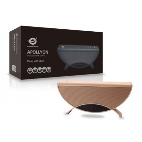Altavoz Bluetooth Portable Conceptronic Apollyon Color Oro Reproduce Mp3 Desde Usb microsd Radio Fm Manos Libres 10w