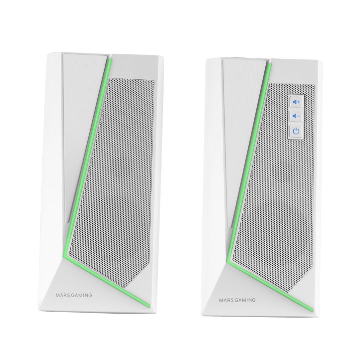Altavoces 2.0 Bluetooth Mars Gaming Ms7 White 20w Rms Iluminacion Rgb Dinamico Procesador Dsp