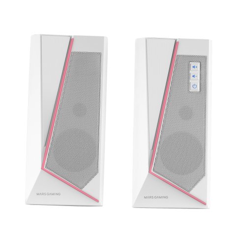 Altavoces 2.0 Bluetooth Mars Gaming Ms7 White 20w Rms Iluminacion Rgb Dinamico Procesador Dsp
