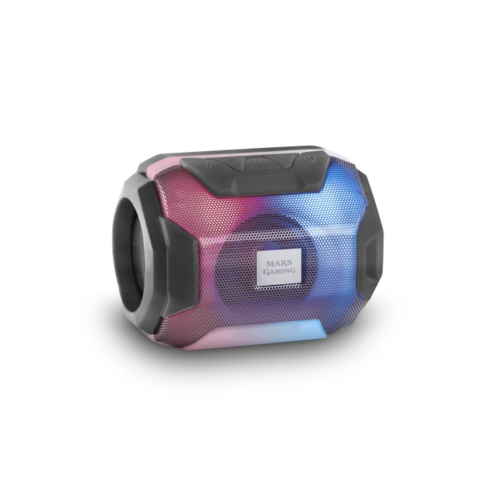 Altavoz Bluetooth Portable Mars Gaming Msbax Black 10w Radio Fm, Puerto Usb Y Microsd Iluminacion Rgb 8 Efectos
