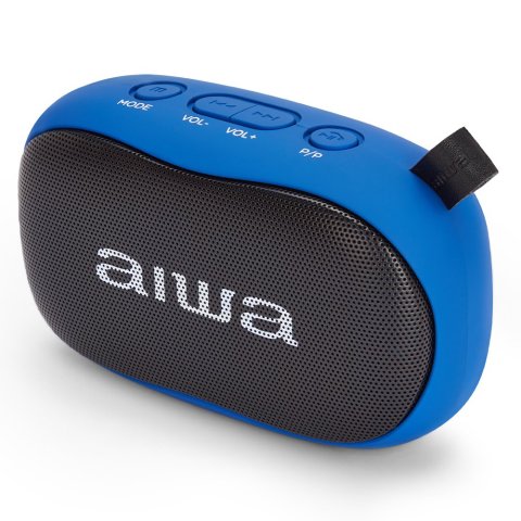 Altavoz Bluetooth Portable Aiwa Bs-110 Blue Bt 5.0 Micro Integrado 2x5w Rms Lector Usb microsd Bateria 1200mah