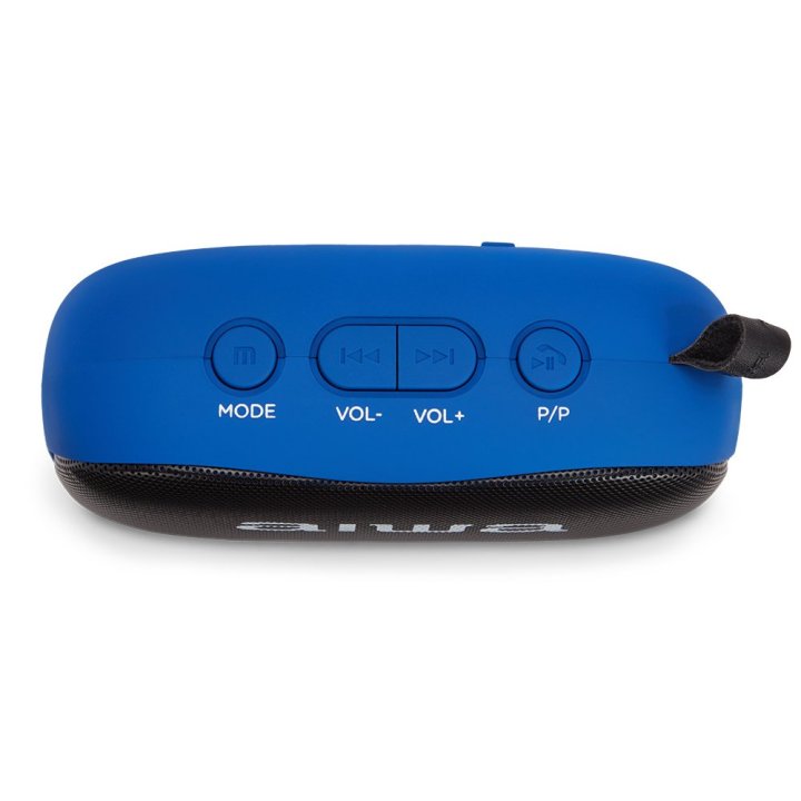 Altavoz Bluetooth Portable Aiwa Bs-110 Blue Bt 5.0 Micro Integrado 2x5w Rms Lector Usb microsd Bateria 1200mah