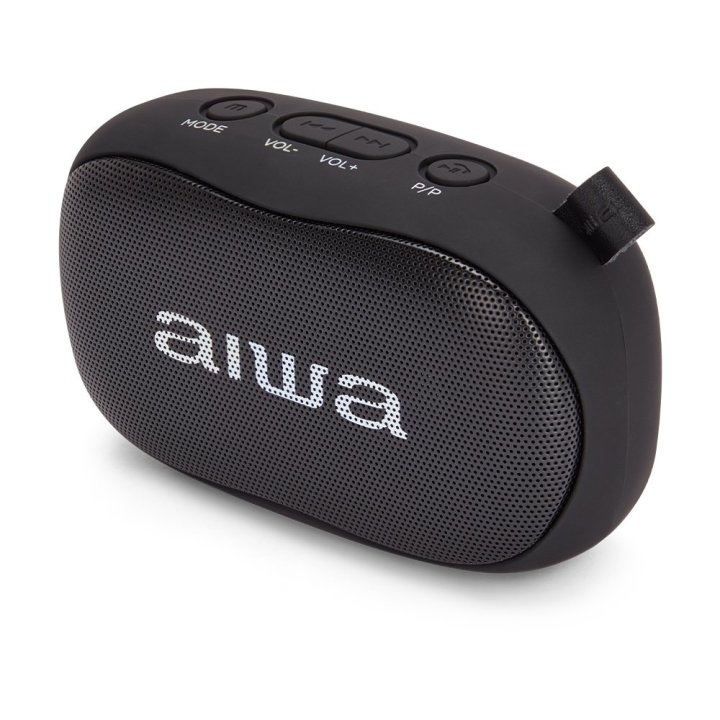 Altavoz Bluetooth Portable Aiwa Bs-110 Black Bt 5.0 Micro Integrado 2x5w Rms Lector Usb microsd Bateria 1200mah