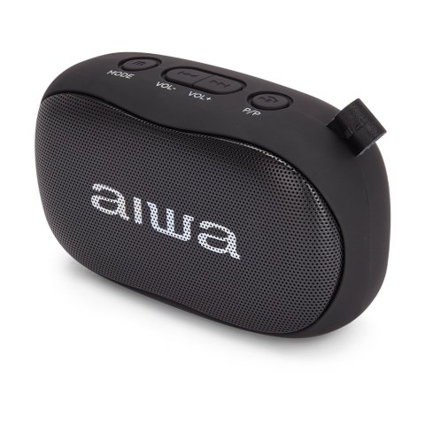 Altavoz Bluetooth Portable Aiwa Bs-110 Black Bt 5.0 Micro Integrado 2x5w Rms Lector Usb microsd Bateria 1200mah