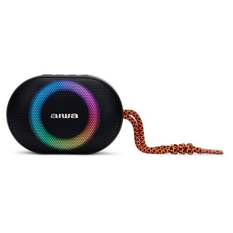 Altavoz Bluetooth Portable Aiwa Bst-330 Black Bt 5.0 Tws Micro Integrado 10w Rms Hyperbass Ipx6 Iluminacion Rgb Bateria 1500m