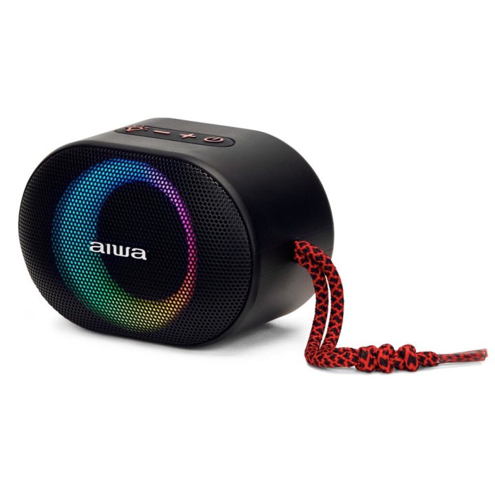 Altavoz Bluetooth Portable Aiwa Bst-330 Red Bt 5.0 Tws Micro Integrado 10w Rms Hyperbass Ipx6 Iluminacion Rgb Bateria 1500mah