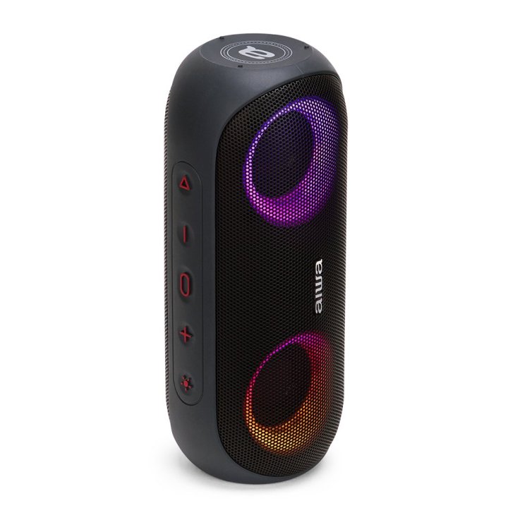 Altavoz Bluetooth Portable Aiwa Bst-650mg Gris Bt 5.0 Tws Micro Integrado 2x10w Rms Hyperbass Ipx6 Iluminacion Rgb Bateria 20
