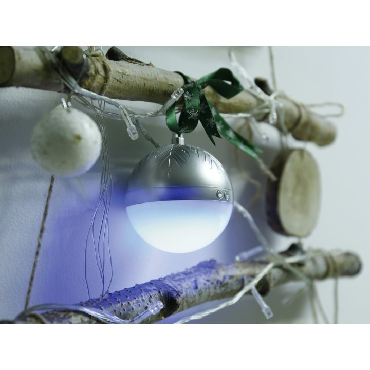 Altavoz Bluetooth Navidad Conceptronic Tariq Bola De Navidad Con Luz Led Tws Color Plata