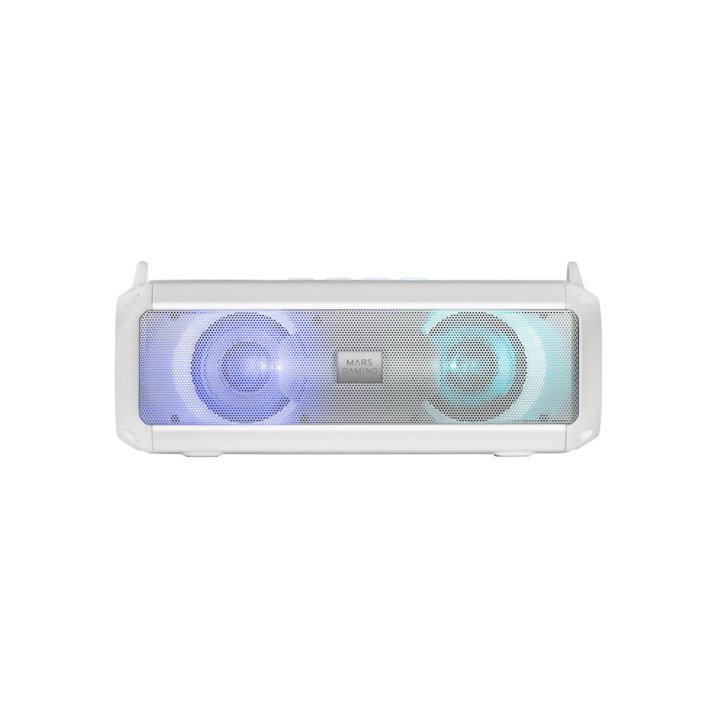 Altavoz Bluetooth Portable Mars Gaming Msb-xtw Blanco Aux microsd usb fm 20w Potencia Rgb Flow Bateria 2000ma