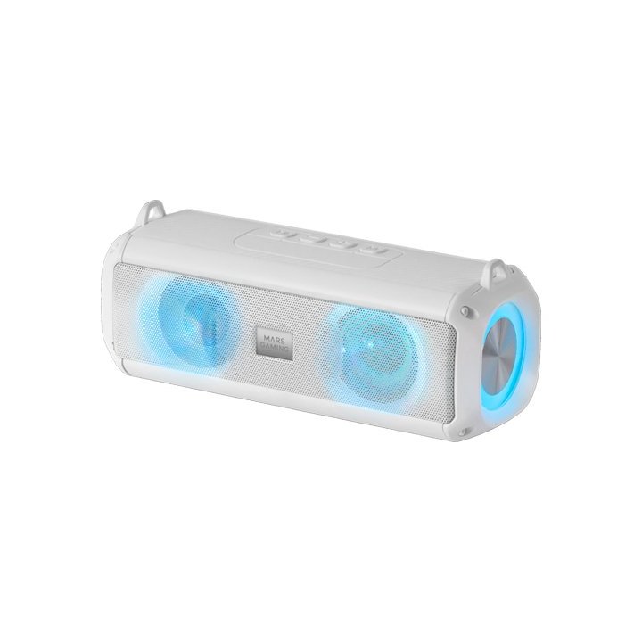 Altavoz Bluetooth Portable Mars Gaming Msb-xtw Blanco Aux microsd usb fm 20w Potencia Rgb Flow Bateria 2000ma