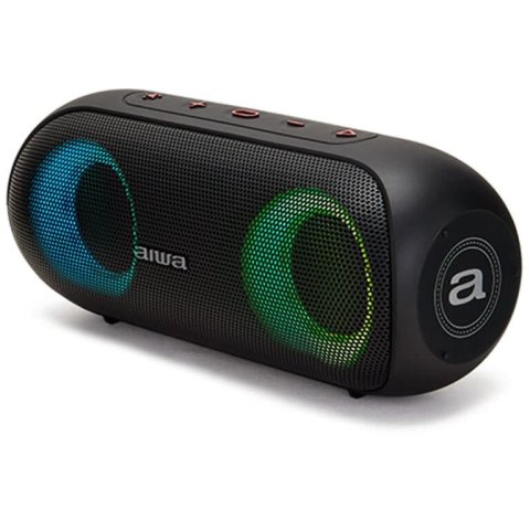 Altavoz Bluetooth Portable Aiwa Bst-650bk Negrobt 5.0 Tws Micro Integrado 2x10w Rms Hyperbass Ipx6 Iluminacion Rgb Bateria 20