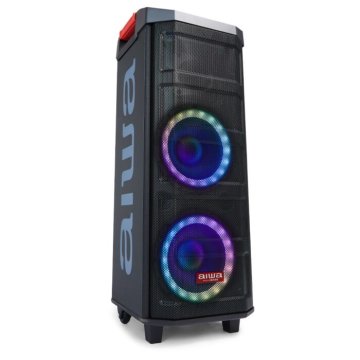 Altavoz Bluetooth Trolley Aiwa Kbtus-608 Bluetooth 5.0 Salida 80w Rms Radio Fm 2 Microfonos Inalambricos Incluidos 2
