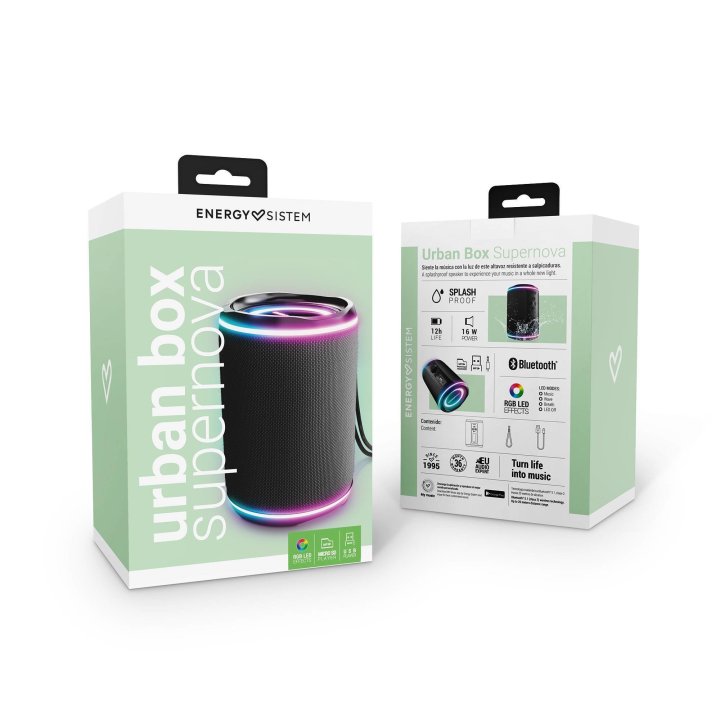 Altavoz Bluetooth Portable Energy Sistem Urban Box Black Supernova Bt5.1 16w Ipx4