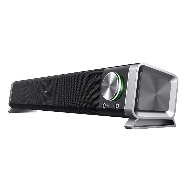 Barra De Sonido Trust Asto Horizontal 12w Control De Volumen Conexion Auricular Y Microfono 21046