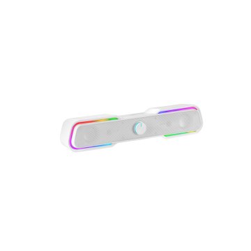 Barra De Sonido Bluetooth Mars Gaming Msbx White 10w Rms Iluminacion Rgb Dinamico Procesador Dsp