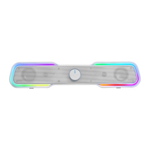 Barra De Sonido Bluetooth Mars Gaming Msbx White 10w Rms Iluminacion Rgb Dinamico Procesador Dsp