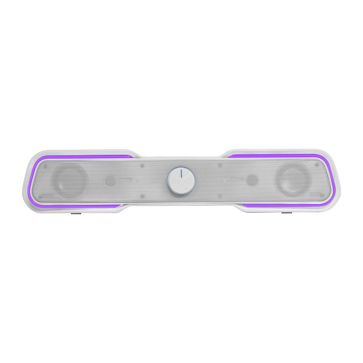 Barra De Sonido Bluetooth Mars Gaming Msbx White 10w Rms Iluminacion Rgb Dinamico Procesador Dsp