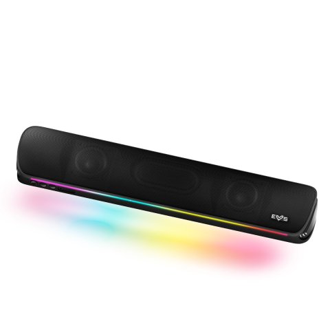 Barra De Sonido Bluetooth Energy Sistem Esg 2 Sonar Black Bt5.0 Jack 3.5mm 10w Rms Luz Rgb