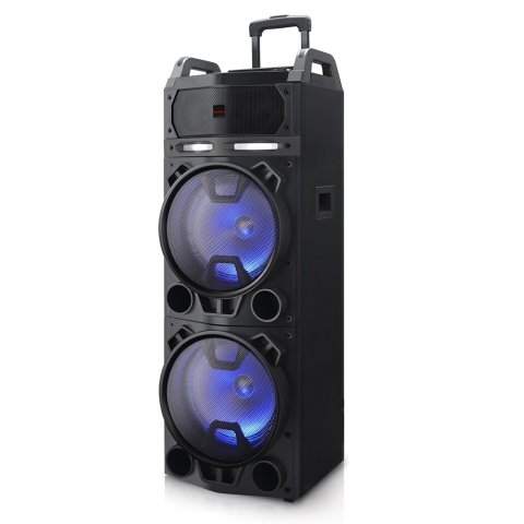 Altavoz Bluetooth Trolley Aiwa Kbtus-900 Bluetooth 4.2 Salida 100w Rms Bateria 7000mah Radio Fm 2 Microfonos Inalambricos Inc