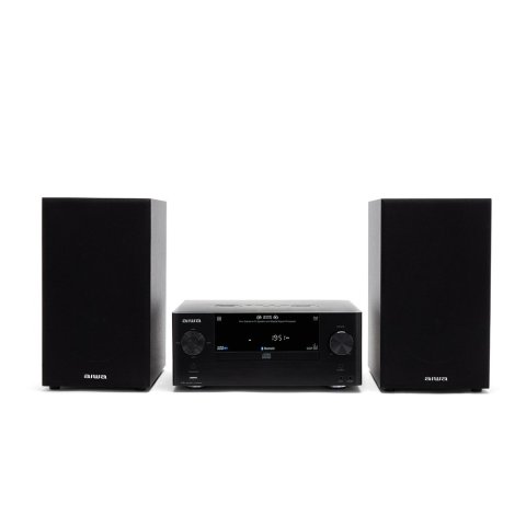 Micro Cadena De Musica Aiwa Msbtu-500 Bluetooth 5.0 Reproductor De Cd   Usb Radio Fm 2 Altavoces Hyperbass Mdf 50w Rms