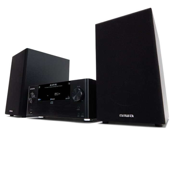 Micro Cadena De Musica Aiwa Msbtu-500 Bluetooth 5.0 Reproductor De Cd   Usb Radio Fm 2 Altavoces Hyperbass Mdf 50w Rms