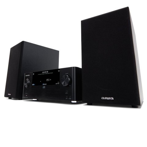 Micro Cadena De Musica Aiwa Msbtu-500 Bluetooth 5.0 Reproductor De Cd   Usb Radio Fm 2 Altavoces Hyperbass Mdf 50w Rms
