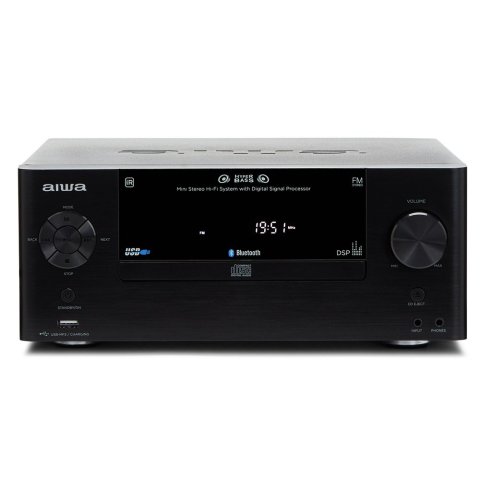 Micro Cadena De Musica Aiwa Msbtu-500 Bluetooth 5.0 Reproductor De Cd   Usb Radio Fm 2 Altavoces Hyperbass Mdf 50w Rms