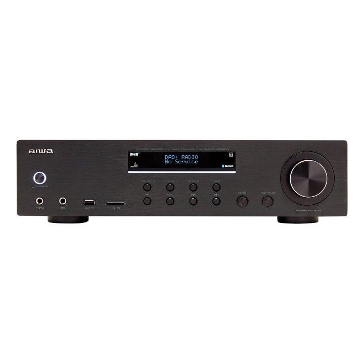 Amplificador Bluetooth Aiwa Amr-200dab bk Black Dab+ 200w Rms 7 Entradas Analogicas Fm usb sd