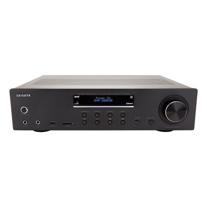 Amplificador Bluetooth Aiwa Amr-200dab bk Black Dab+ 200w Rms 7 Entradas Analogicas Fm usb sd