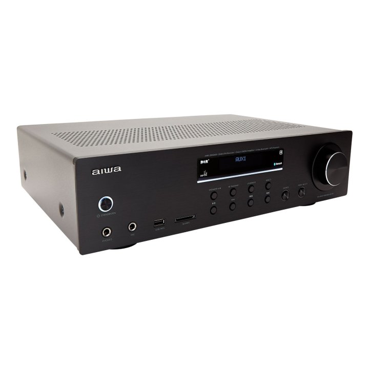 Amplificador Bluetooth Aiwa Amr-200dab bk Black Dab+ 200w Rms 7 Entradas Analogicas Fm usb sd