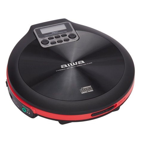 Cd Portatil Aiwa Pcd-810rd X-hyperbass System Lector Cd cdr mp3 Bateria Recargable Por Usb Color Negro rojo