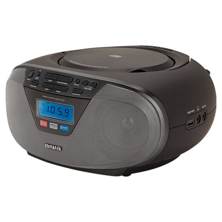 Radio Cd Bluetooth Portable Aiwa Boombox Bbtu-400bk Negro 6w Rms Bt Mp3 Usb Y Jack 3.5mm