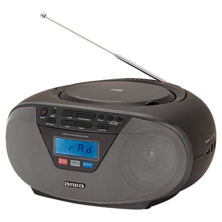 Radio Cd Bluetooth Portable Aiwa Boombox Bbtu-400bk Negro 6w Rms Bt Mp3 Usb Y Jack 3.5mm