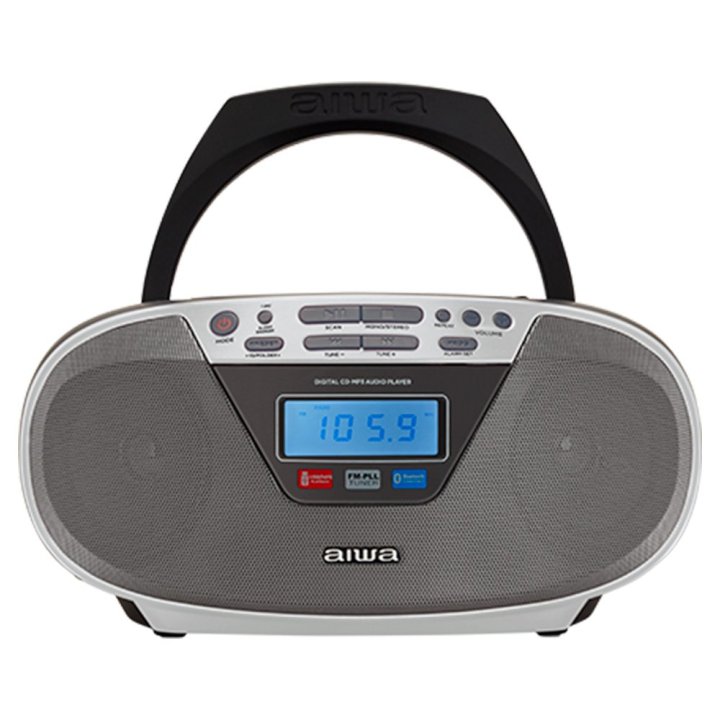 Radio Cd Bluetooth Portable Aiwa Boombox Bbtu-400sl Plata 6w Rms Bt Mp3 Usb Y Jack 3.5mm