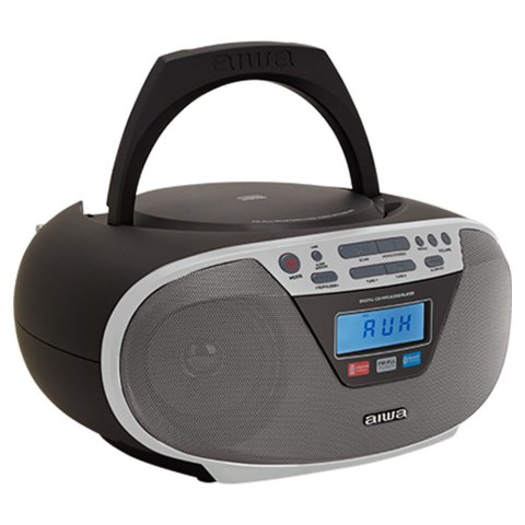 Radio Cd Bluetooth Portable Aiwa Boombox Bbtu-400sl Plata 6w Rms Bt Mp3 Usb Y Jack 3.5mm