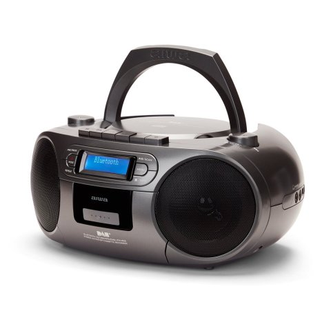 Radio Cd Bluetooth Portable Aiwa Boombox Bbtc-660dab Plata Radio 6w Rms Bt Radio Fm Mp3 Casetes Usb 