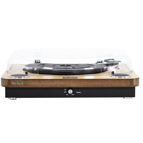 Tocadiscos Bluetooth Aiwa Gbtur-120 Madera Bt 5.0 + Edr Plato 27.5cm Tres Velocidades 33, 45, 78 Rpm Lector Grabador Usb sd R