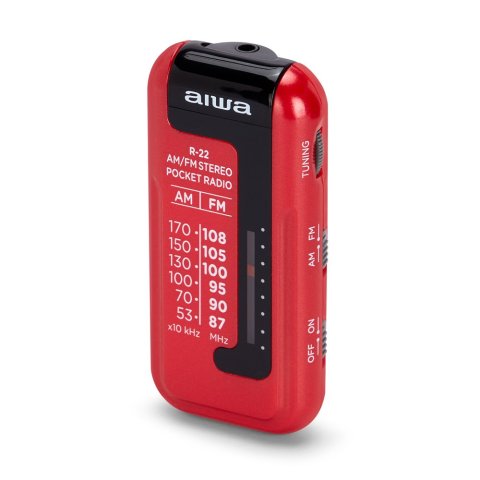 Radio Analogica Mini Aiwa R-22rd Am fm Hyperbass Color Rojo