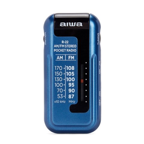 Radio Analogica Mini Aiwa R-22bl Am fm Hyperbass Color Azul