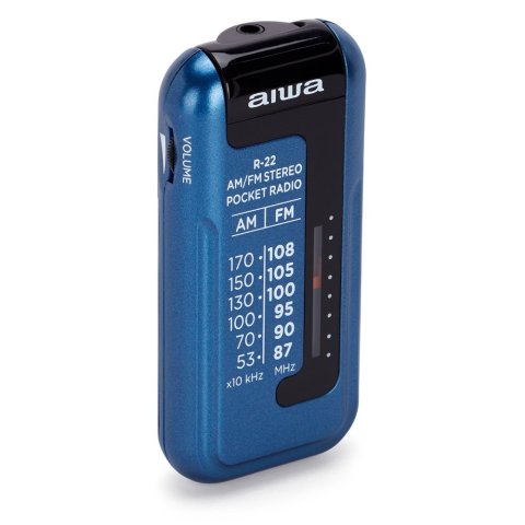 Radio Analogica Mini Aiwa R-22bl Am fm Hyperbass Color Azul