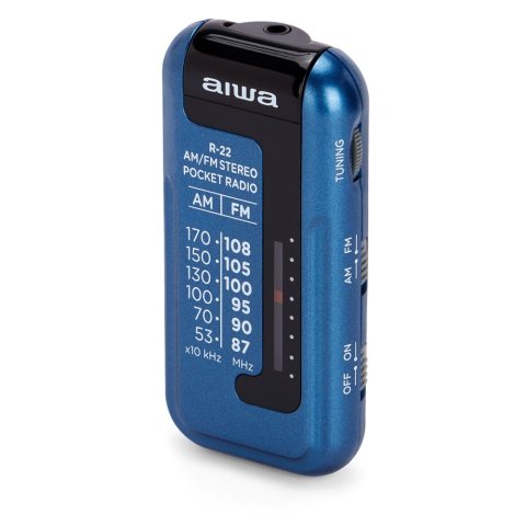 Radio Analogica Mini Aiwa R-22bl Am fm Hyperbass Color Azul