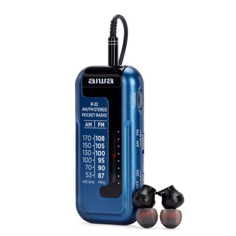 Radio Analogica Mini Aiwa R-22bl Am fm Hyperbass Color Azul