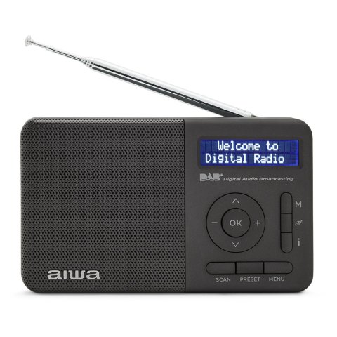 Radio Digital Con Altavoz Aiwa Rd-40dab bk 50 Memorias Reloj Digital Altavoz 2" Bateria 3.7v 2000mah Color Negro