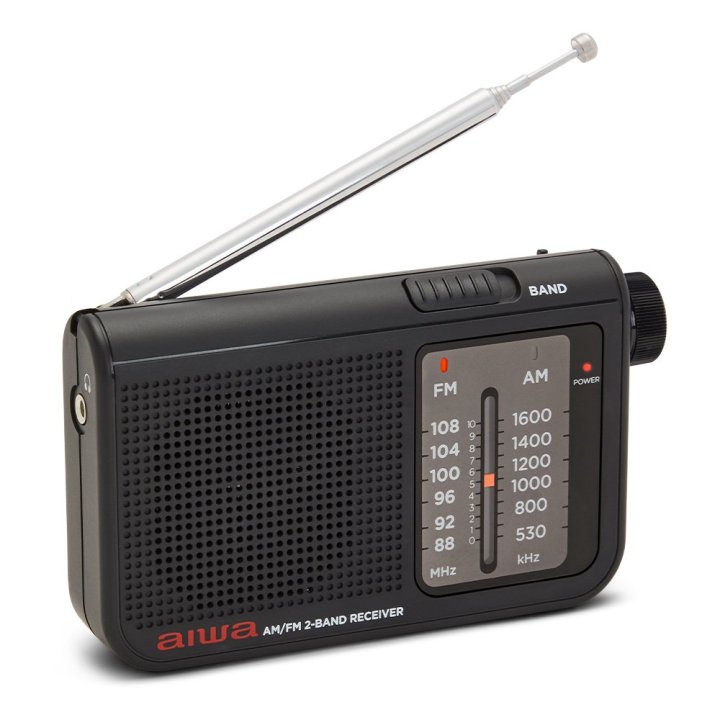Radio Analogica Con Altavoz Aiwa Rs-55 Black Sintonizador Analogico Altavoz Integrado Y Jack 3.5mm