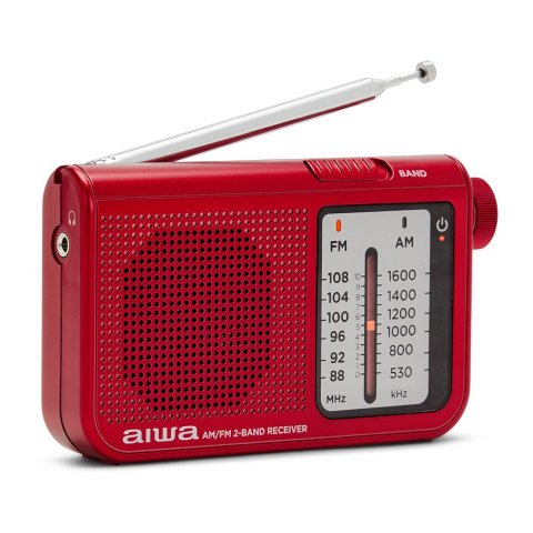 Radio Analogica Con Altavoz Aiwa Rs-55 Red Sintonizador Analogico Altavoz Integrado Y Jack 3.5mm