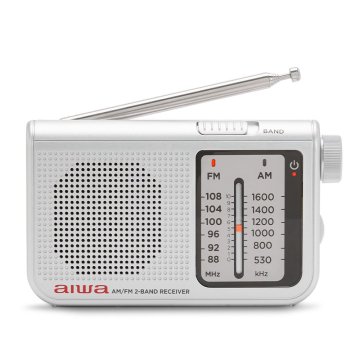Radio Analogica Con Altavoz Aiwa Rs-55 Silver Sintonizador Analogico Altavoz Integrado Y Jack 3.5mm