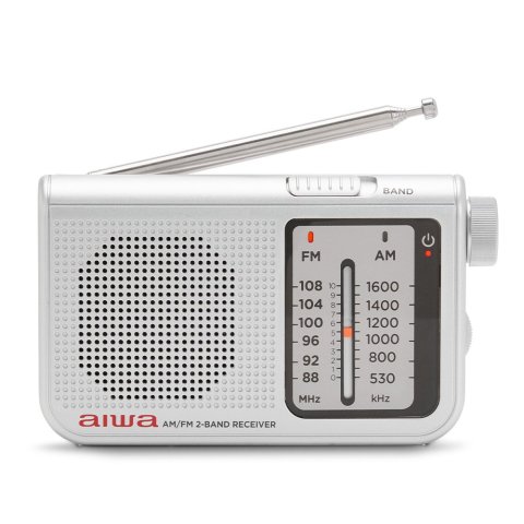 Radio Analogica Con Altavoz Aiwa Rs-55 Silver Sintonizador Analogico Altavoz Integrado Y Jack 3.5mm