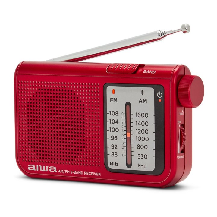 Radio Analogica Con Altavoz Aiwa Rs-55 Red Sintonizador Analogico Altavoz Integrado Y Jack 3.5mm
